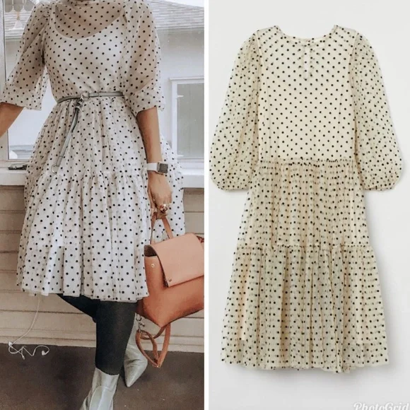 【Herlipto】Tiered Polka-Dot Dress Herlipto】Tiered Polka-Dot Dress